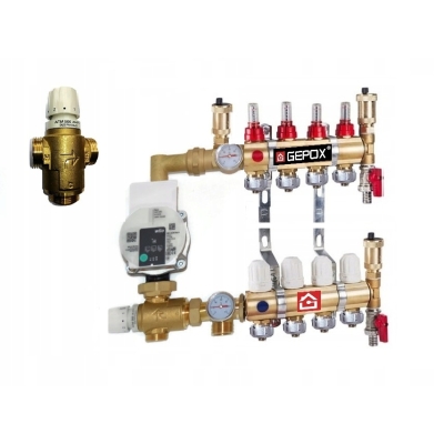 Rozdzielacz 4 z Grupą Pompową WILO do Podłogówki ATM566